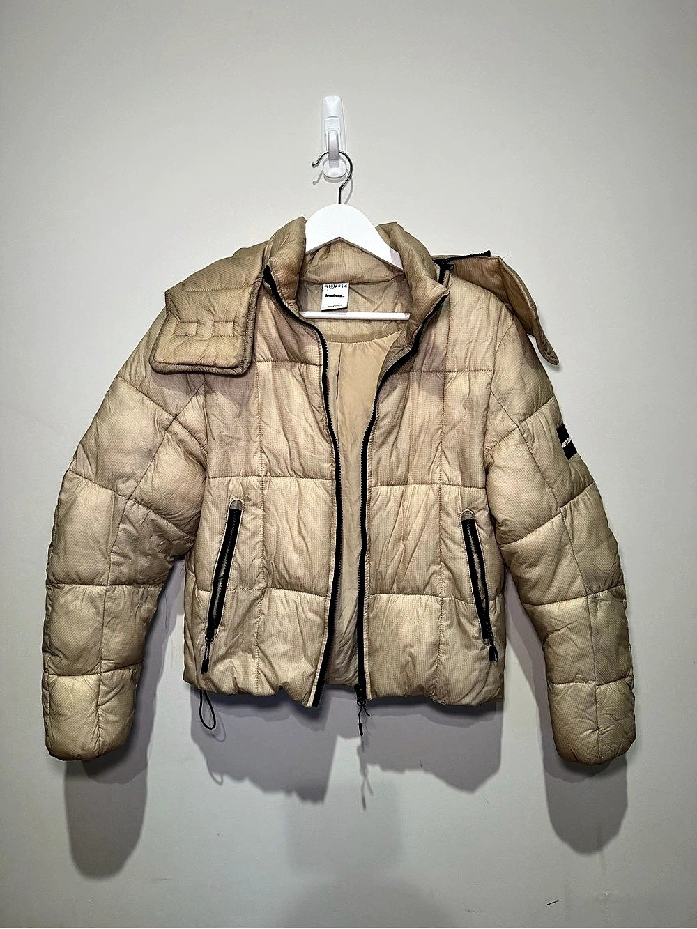 Beige Quilted Puffer Jacket
